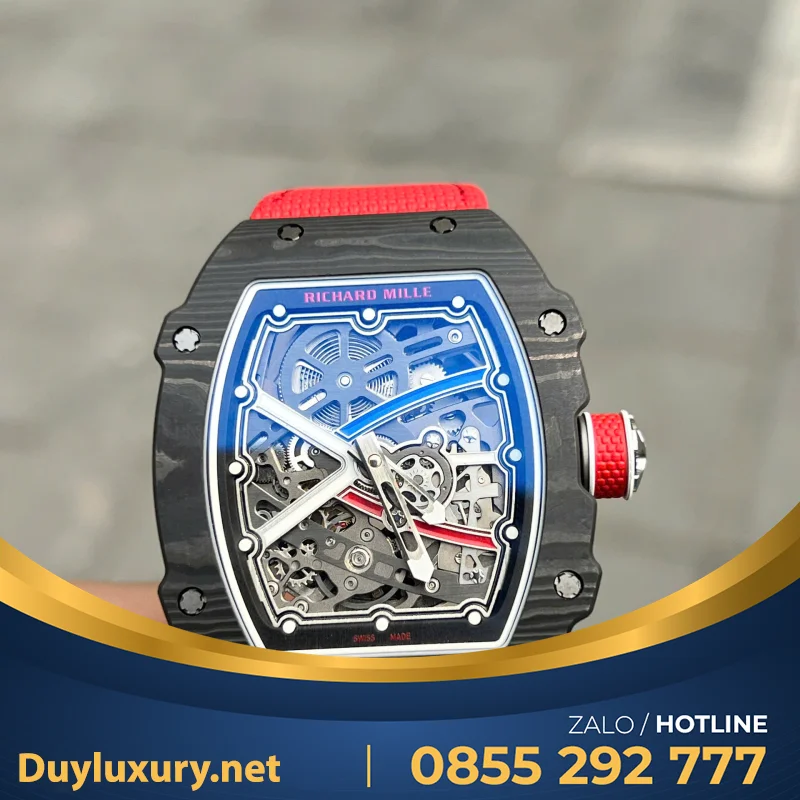 Đồng Hồ Richard Mille Chế Tác RM67-02 Vỏ Carbon Sebastien Ogier automatic Fake  38.7×47.52mm