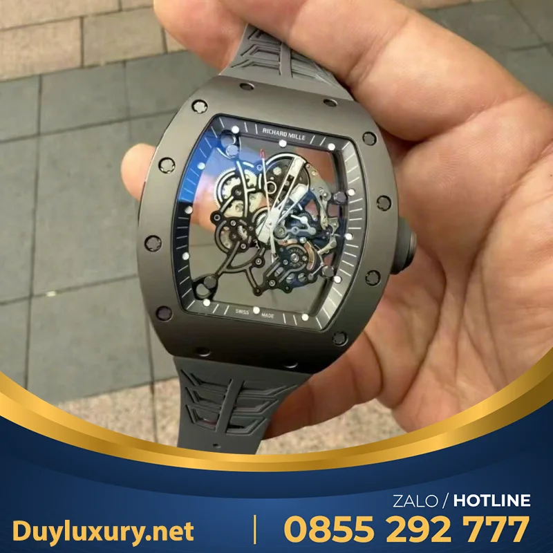 Đồng Hồ Richard Mille RM055 Gray Titanium Custom Movement  45mm
