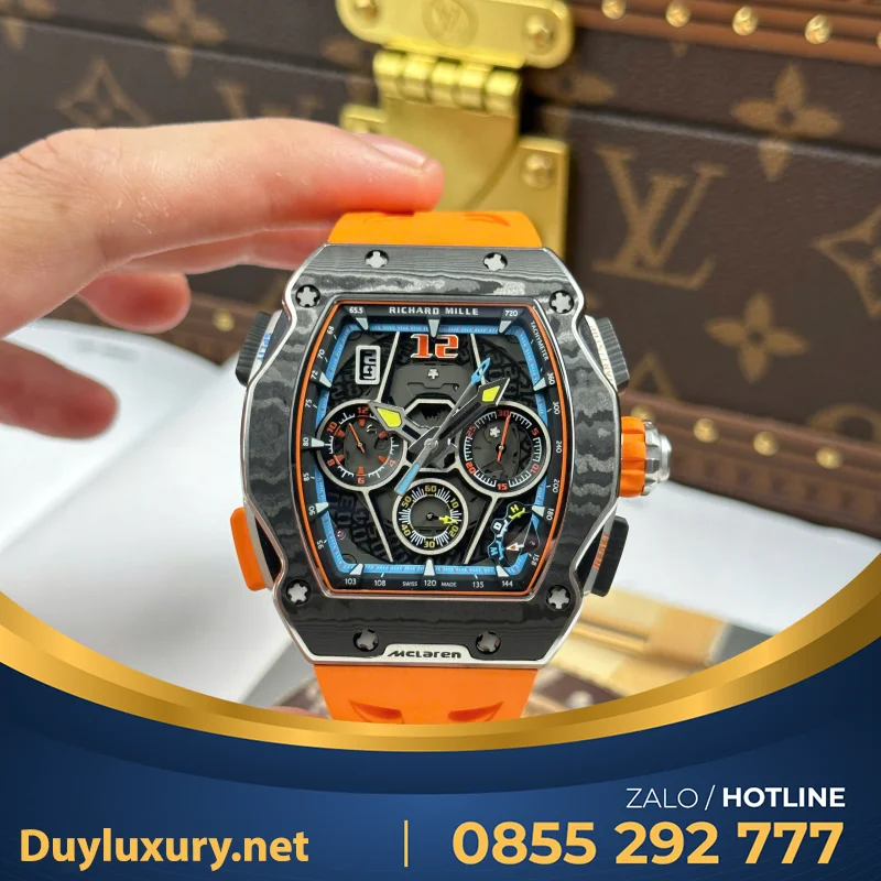 Đồng Hồ Richard Mille Rm65-01 Chế Tác Vỏ Carbon Dây Cao Su Đen 44,5×49,9Mm
