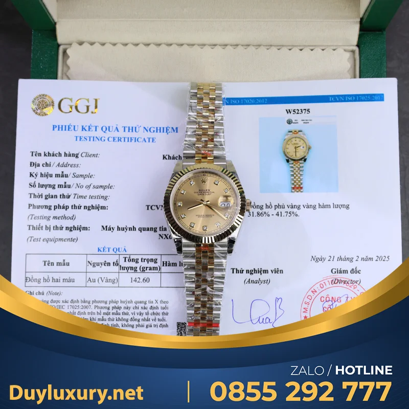 Đồng Hồ Rolex Datejust Nam Chế Tác Bọc Vàng 18K Nhà Máy Gm 41Mm