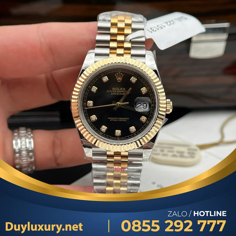 Đồng Hồ Rolex Datejust Nam Chế Tác Bọc Vàng 18K Nhà Máy Gm 41Mm