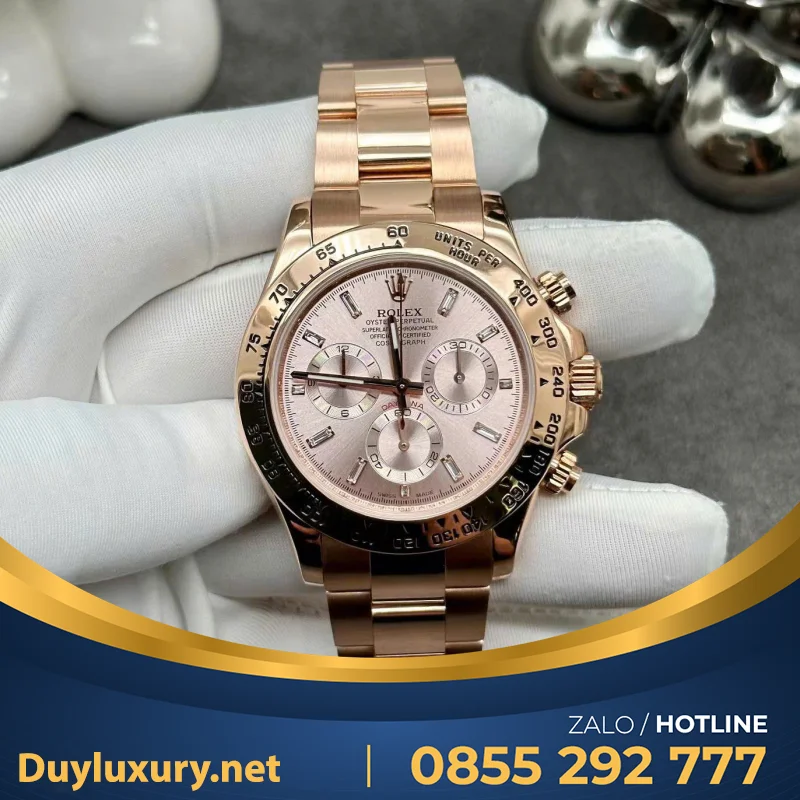 Đồng Hồ Rolex Daytona 116505 Chế Tác Vàng Đúc 18k Mặt Số Sundust 40mm