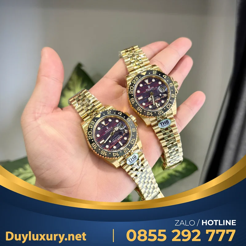 Đồng Hồ Rolex GMT-Master II 126718GRNR Replica 11 Mặt Đá Mắt Hổ Xưởng THB 40mm