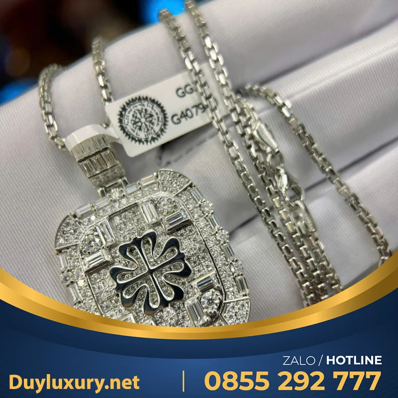 Mặt Dây Patek Chế Tác Vàng Trắng