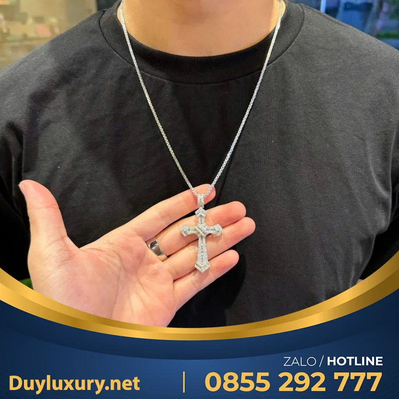 Mặt Vòng Cổ Nam 10K Moissanite