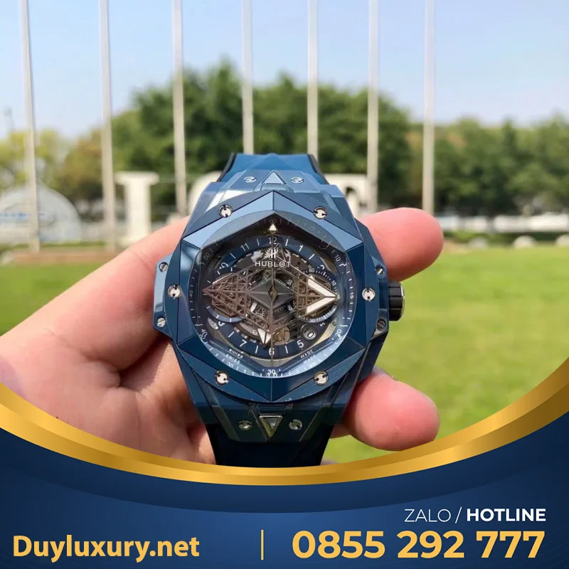 Đồng Hồ Hublot Big Bang Sang Bleu II Replica 1:1 Vỏ Gốm Xanh 45mm