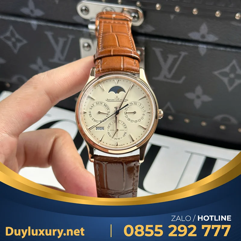 Đồng Hồ Jaeger LeCoultre Replica 11 Master Ultrathin Perpetual Calendar Mặt Vàng Nhà Máy VR 39mm