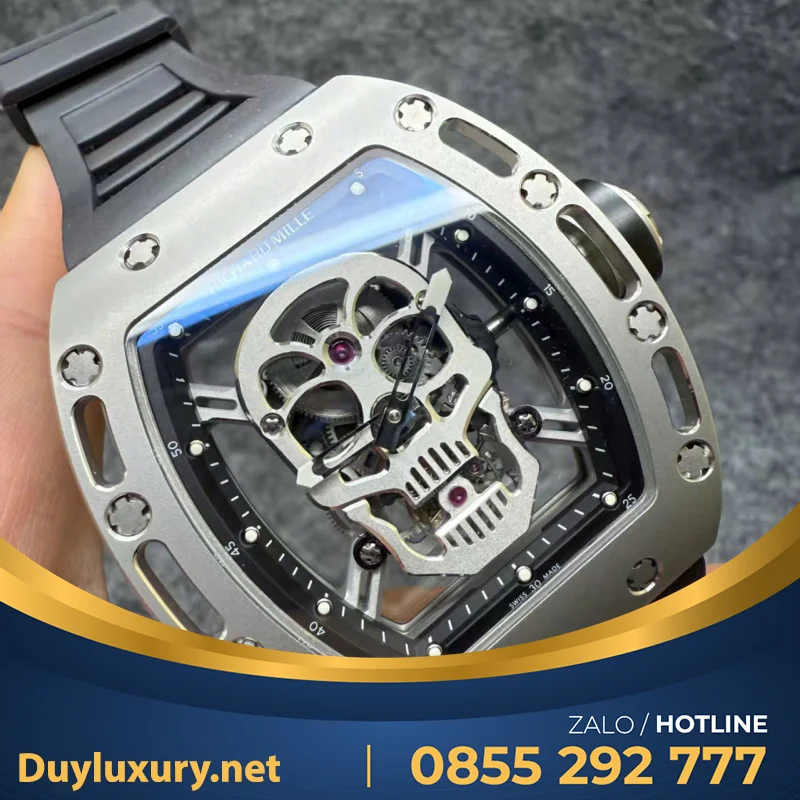 Đồng Hồ Richard Mille RM052 Tourbillon Titanium Carbon Rep 1:1 EUR 43mm