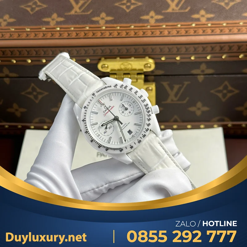 Đồng Hồ Omega Speedmaster White Side of The Moon Chế Tác Gốm Trắng N1 44mm